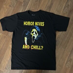 Ghost Face T-shirt Black Men’s L  HORROR MOVIES AND CHILL Halloween